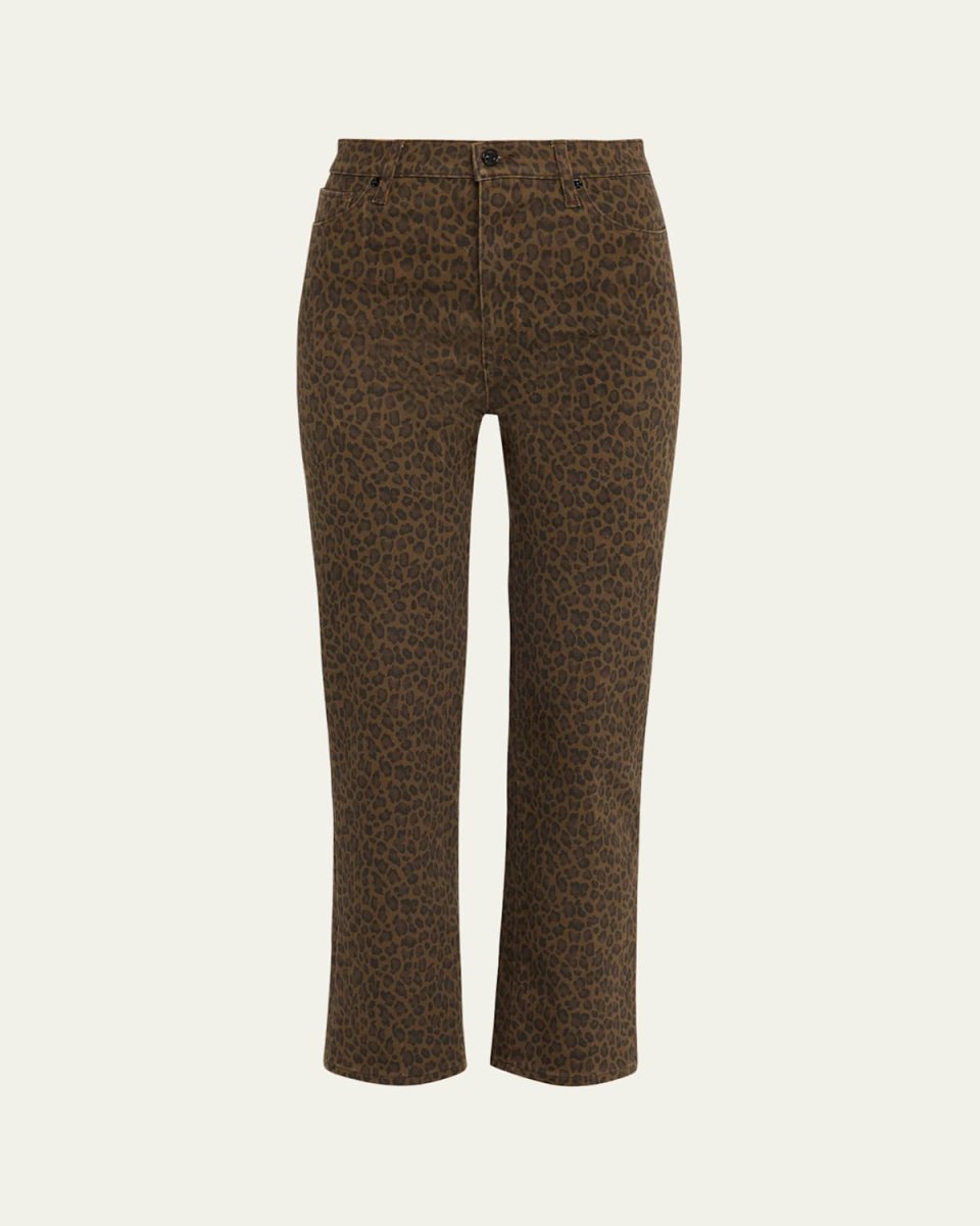 Le Sleek Straight Leopard Jeans